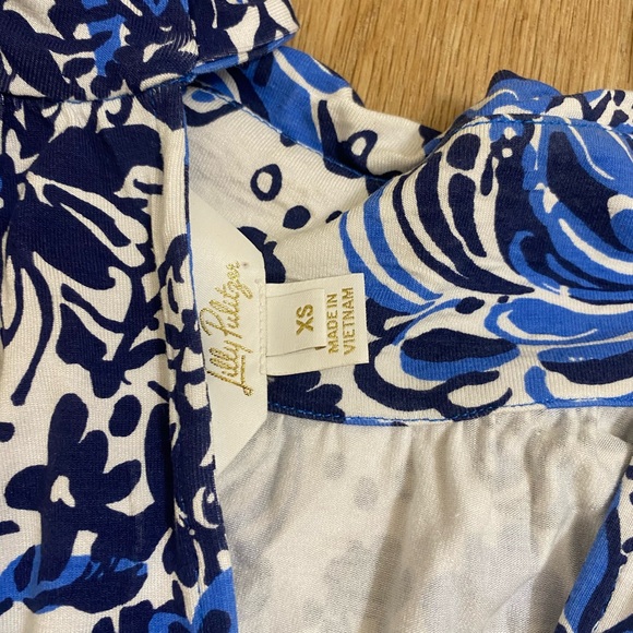 Lilly Pulitzer Blue Floral wyota skirted romper - Picture 6 of 7